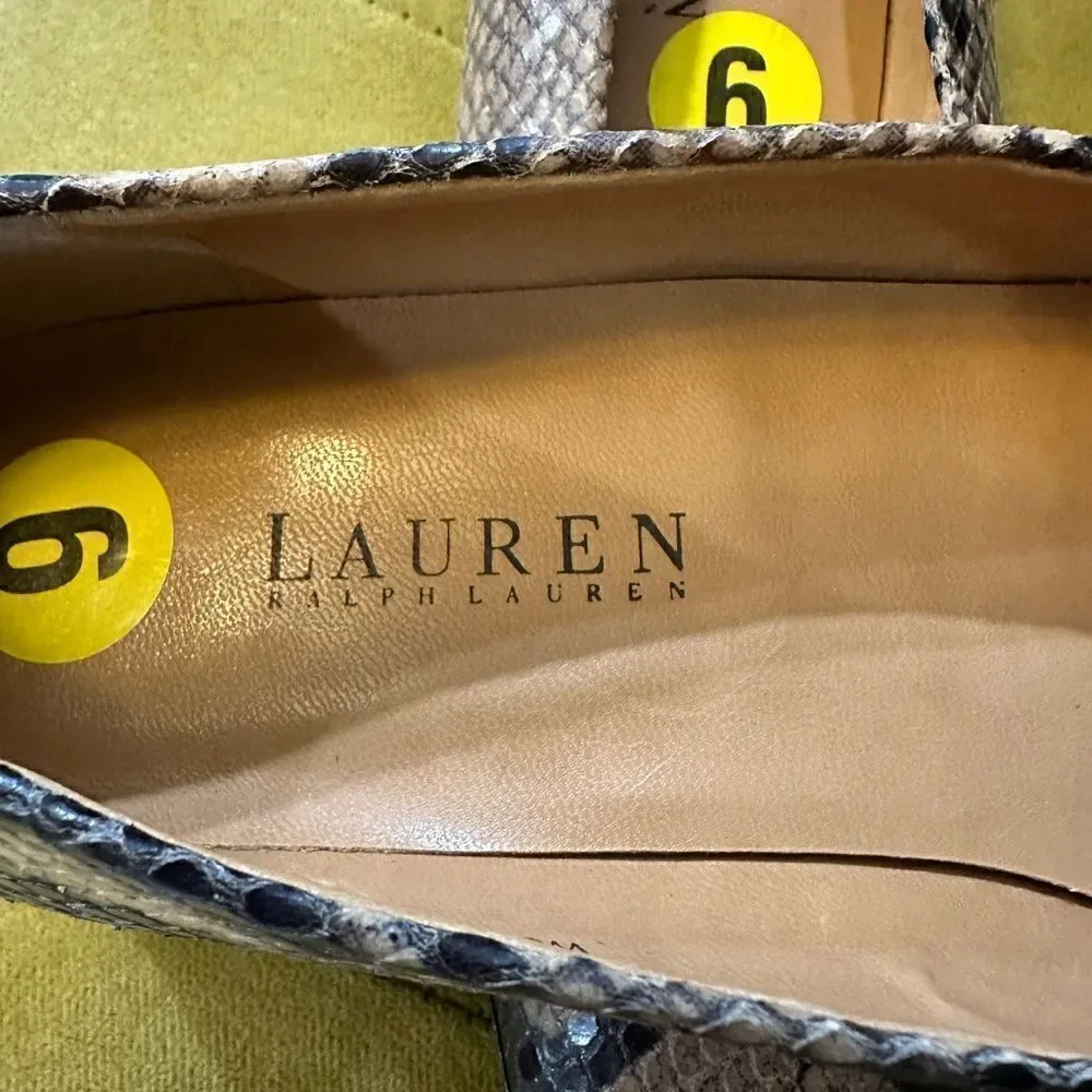 Lauren Ralph Lauren Womens Python Classic Block Heel Pumps 9AA WG1186 Shoes